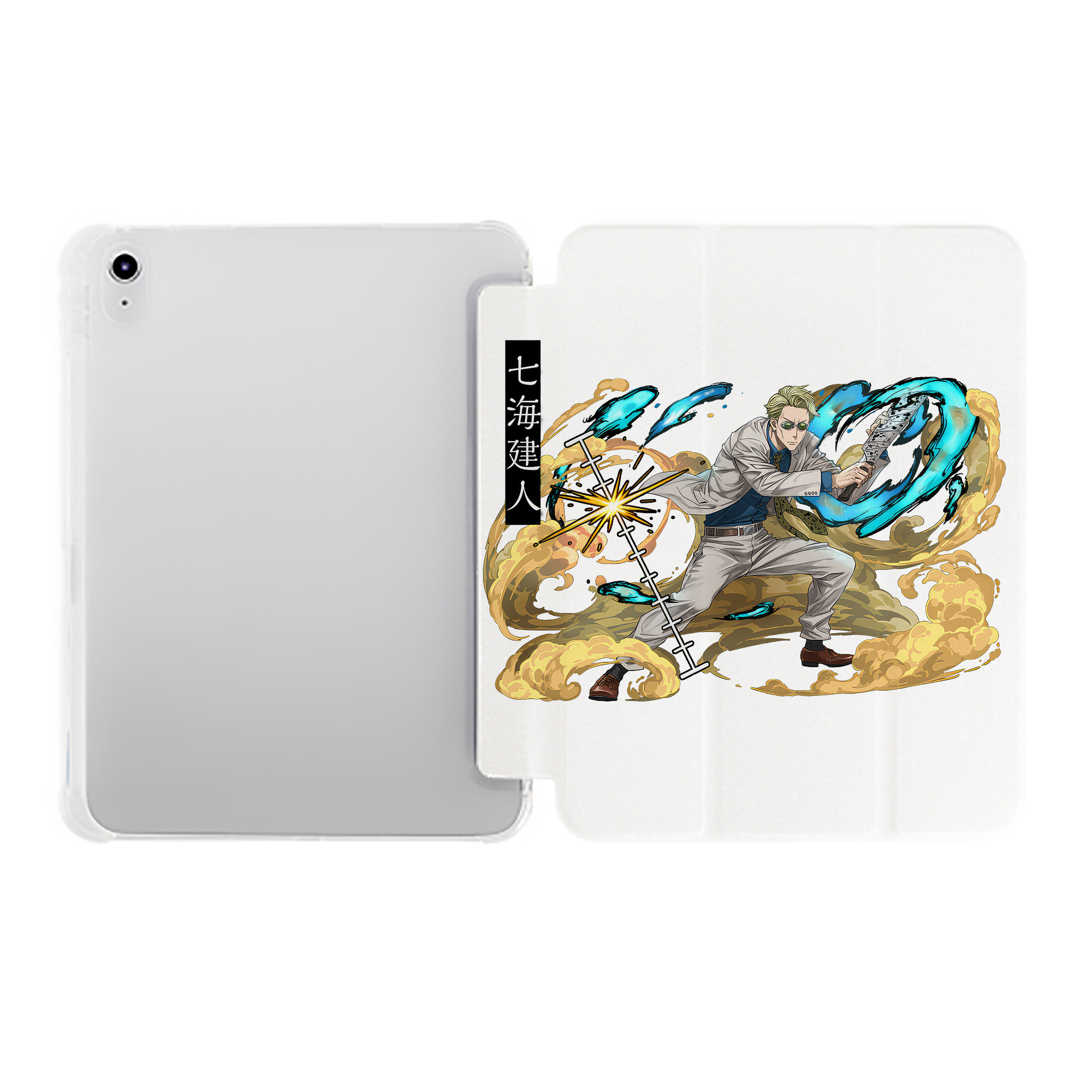 （画像用） 呪術廻戦 Jujutsu Kaisen IPad ケース ペン収納付き 三つ折りスタンド PUレザー×シリコン 対応機種9.5/10.5/10.9インチ